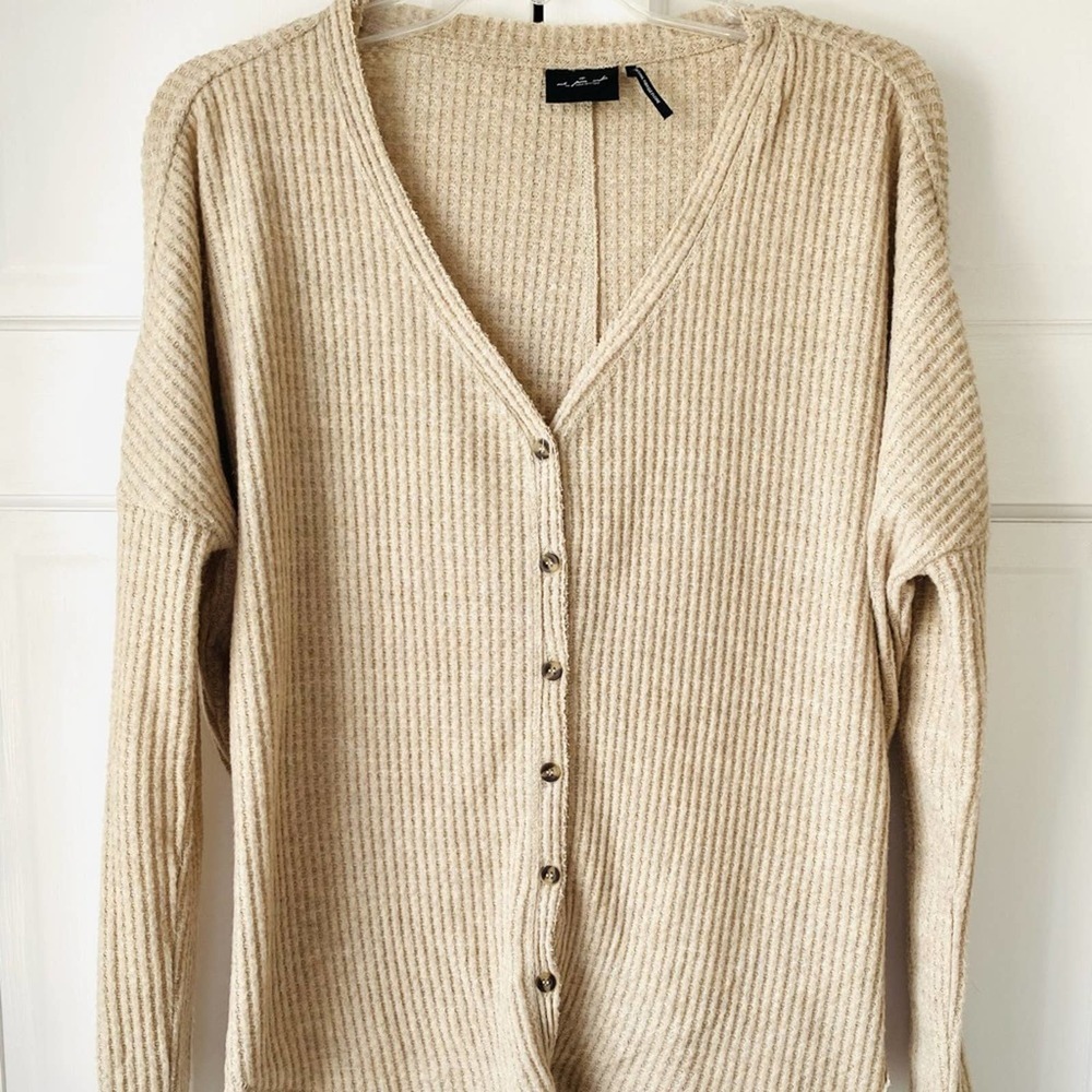 Uo Out From Under Jojo Thermal Button-Front Top - image 7